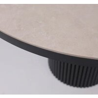 Кухонный стол Мамадома Askar round slide-116 раздвижной круглый 116-156 (bayona ivory premium cer/черный) - Превью изображения №8 — Интернет-Магазин TECNO.BY