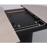 Кухонный стол Мамадома Askar round slide-116 раздвижной круглый 116-156 (bayona ivory premium cer/черный) - Превью изображения №10 — Интернет-Магазин TECNO.BY