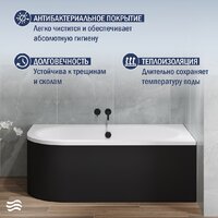 Lauter Bliss 170 P 21201072P (с ножками, лицевым экраном черного цвета и сифоном 21Y11021 матовый черный) Image #6