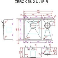 Кухонная мойка ZorG Zerox 58-2 U / IF-R Steel - Превью изображения №4 — Интернет-Магазин TECNO.BY