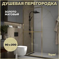 Teymi Helmi 90x200 T00304 (прозрачное стекло/золото глянцевый) Image #8