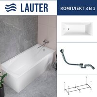Lauter Aurora 170x75 21010075 (с каркасом и сифоном 21Y32000 хром)