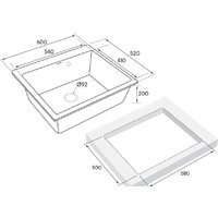 Кухонная мойка Paulmark Kante 60 PM106052-WH - Превью изображения №3 — Интернет-Магазин TECNO.BY