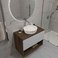 ЗОВ Тумба под умывальник Кито-2 60 2K60LA0MWMC-LDSPA (аттик/белый матовый) Image #5