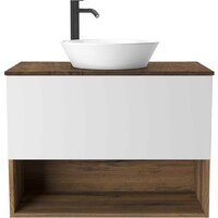 ЗОВ Тумба под умывальник Кито-2 60 2K60LA0MWMC-LDSPA (аттик/белый матовый) Image #2