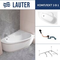 Lauter Valencia 140x95 2102140R (с каркасом и сифоном 21Y11021 матовый черный)