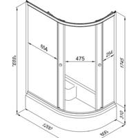 Душевой уголок Triton Коралл В1 120x80 L (мозаика) - Превью изображения №6 — Интернет-Магазин TECNO.BY