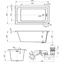 Wellsee FreeDom 2.0 150x80 23300102R (встраиваемая ванна белый глянец, сифон-автомат глянцевый белый) Image #8