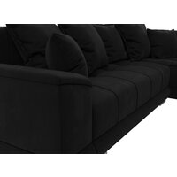 Лига диванов НордСтар правый 121117 (микровельвет черный/подушки микровельвет черный) Image #3
