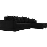 Лига диванов НордСтар правый 121117 (микровельвет черный/подушки микровельвет черный) Image #4