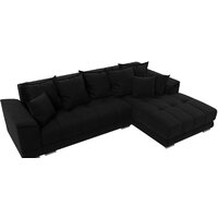 Лига диванов НордСтар правый 121117 (микровельвет черный/подушки микровельвет черный) Image #6