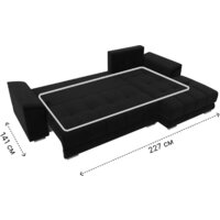 Лига диванов НордСтар правый 121117 (микровельвет черный/подушки микровельвет черный) Image #9