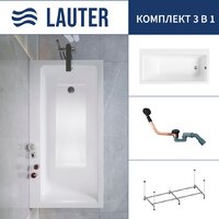 Lauter Seraphina 160x80 2112160R (с каркасом и сифоном 21Y11021 матовый черный)