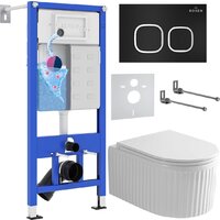 Roxen Royal Matt в комплекте с инсталляцией StounFix Dual Fresh 6 в 1 968267 (кнопка: черный)