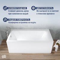 Lauter Seraphina 160x80 2112160L (с ножками и сифоном 21Y11030 хром) Image #4