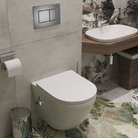 Унитаз подвесной Roxen Antares Bidet в комплекте с инсталляцией StounFix Dual Fresh 6 в 1 960516 (кнопка: оружейная сталь) - Превью изображения №12 — Интернет-Магазин TECNO.BY