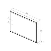 Wellsee Зеркало с фронтальной LED-подсветкой 7 Rays' Spectrum 172201190, 70 х 50 см (с сенсором и регулировкой яркости освещения) Image #9