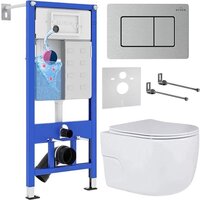 Roxen Porto в комплекте с инсталляцией StounFix Dual Fresh 6 в 1 968445 (кнопка: сатин)