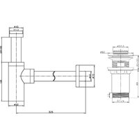 Умывальник Lauter 21502 + клапан 21190W + сифон 21635W (белый матовый) - Превью изображения №18 — Интернет-Магазин TECNO.BY