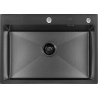 Кухонная мойка ARFEKA ECO AR 700*500 BLACK PVD NANO DECOR VOLCANIC ROCK - Превью изображения №4 — Интернет-Магазин TECNO.BY