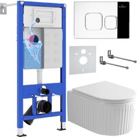 Roxen Royal Matt в комплекте с инсталляцией StounFix Dual Fresh 6 в 1 968273 (кнопка: хром глянцевый)