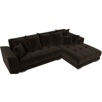 Лига диванов НордСтар правый 121115 (микровельвет коричневый/подушки микровельвет коричневый) Image #6