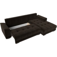 Лига диванов НордСтар правый 121115 (микровельвет коричневый/подушки микровельвет коричневый) Image #7