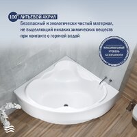 Lauter Riviera 150x150 21050150 (с ножками, лицевым экраном и сифоном 21Y32001 матовый черный) Image #5
