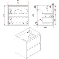 ЗОВ Тумба под умывальник Парма 80 P80LWP0MWMC1B-LDSPW (белый матовый) Image #7