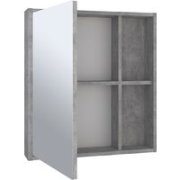 Runo Шкаф с зеркалом для ванной Эко 60 (серый бетон) Image #3