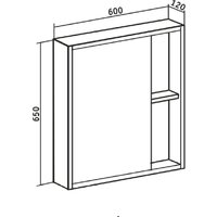 Runo Шкаф с зеркалом для ванной Эко 60 (серый бетон) Image #5