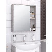 Runo Шкаф с зеркалом для ванной Эко 60 (серый бетон)