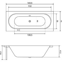 Lauter Ava 170х75 21208070 (с ножками, лицевым черным и торцевым экраном) Image #25