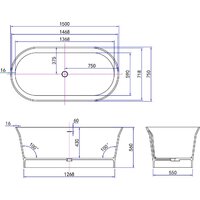 Ванна Roxen Adel 200200-1575 150x75 - Превью изображения №6 — Интернет-Магазин TECNO.BY