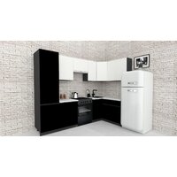 ВерсоМебель Эко-8 1.4x2.7 правая (белый фасадный/черный/ст.мрамор итальянский) Image #2