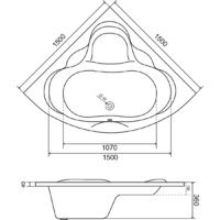 Lauter Riviera 150x150 21050150 (с ножками, лицевым экраном и сифоном 21Y32000 хром) Image #19