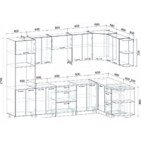 Интерлиния Мила Лайт 1.68x3.0 правая (серебро/дуб веллингтон/белый гранит) Image #4