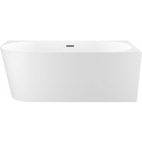 Wellsee Excellence Pro 180x80 28761203R (пристенная ванна (правая) белый глянец, экран, ножки, сифон-автомат матовый черный)