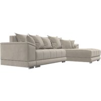 Лига диванов НордСтар правый 121113 (микровельвет бежевый/подушки микровельвет бежевый) Image #4