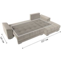 Лига диванов НордСтар правый 121113 (микровельвет бежевый/подушки микровельвет бежевый) Image #9