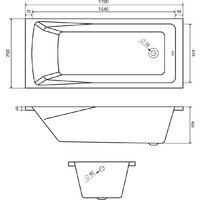 Ванна Lauter Aurora 170x75 21010075 (с каркасом и сифоном 21Y11010 хром) - Превью изображения №18 — Интернет-Магазин TECNO.BY
