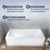 Ванна Lauter Aurora 170x75 21010075 (с каркасом и сифоном 21Y11010 хром) - Превью изображения №4 — Интернет-Магазин TECNO.BY