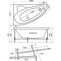 Triton Николь 160x100R (с каркасом, экраном и сифоном) Image #5