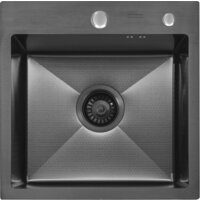 Кухонная мойка ARFEKA ECO AR 450*450 BLACK PVD NANO DECOR (настольная) - Превью изображения №2 — Интернет-Магазин TECNO.BY
