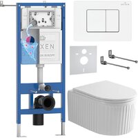 Roxen Royal Matt в комплекте с инсталляцией StounFix Dual Fresh 6 в 1 868649 (кнопка: брашированное золото)