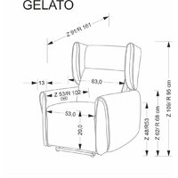 Электрический реклайнер Halmar Gelato (бежевый) - Превью изображения №2 — Интернет-Магазин TECNO.BY