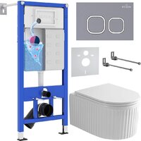 Roxen Royal Matt в комплекте с инсталляцией StounFix Dual Fresh 6 в 1 968280 (кнопка: серый бетон)