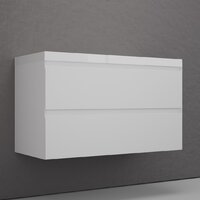  Symbolite Тумба под умывальник Манхэттен 100 Plus 2 ящика (подвесная, белый матовый) - Превью изображения №3 — Интернет-Магазин TECNO.BY