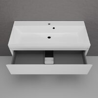  Symbolite Тумба под умывальник Манхэттен 100 Plus 2 ящика (подвесная, белый матовый) - Превью изображения №4 — Интернет-Магазин TECNO.BY