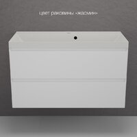  Symbolite Тумба под умывальник Манхэттен 100 Plus 2 ящика (подвесная, белый матовый) - Превью изображения №7 — Интернет-Магазин TECNO.BY